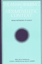 Transforming the hermeneutic context : from Nietzsche to Nancy