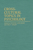Cross-cultural topics in psychology
