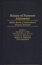 Balance of payments adjustment : macro facets of international finance revisited