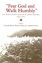 Fear God and walk humbly : the agricultural journal of James Mallory, 1843-1877