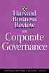 Harvard business review on corporate governance
