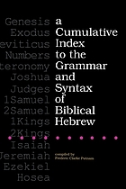 A cumulative index to the grammar and syntax of Biblical Hebrew