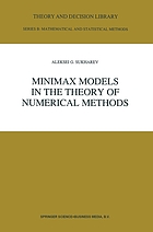 Minimax models in the theory of numerical methods
