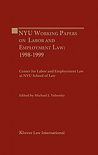 NYU working papers on labor and employment law, 1998-1999