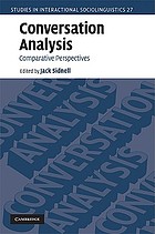 Conversation analysis : comparative perspectives