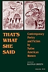 That's what she said : contemporary poetry and... by Rayna Green