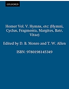 Hymnos, cyclum, fragmenta, margiten, batrachomyomachiam, vitas continens