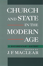 Church and state in the modern age : a documentary history