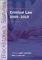 Blackstone's statutes on criminal law 2009−2010