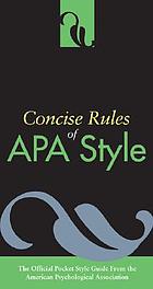 Concise rules of APA style.