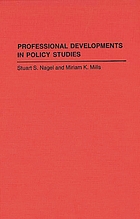 Professional developments in policy studies