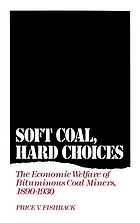 Soft coal, hard choices : the economic welfare of bituminous coal miners, 1890-1930