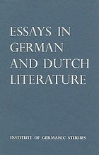 Essays in German and Dutch literature;