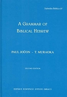 A grammar of biblical Hebrew