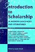 Introduction to scholarship in modern languages and literatures