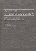 Manpower for energy production : an international guide to sources with annotations