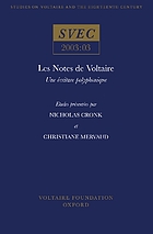 Les notes de Voltaire : une écriture polyphonique : études