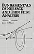 Fundamentals of surface and thin film analysis de Leonard C Feldman
