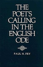 The poet's calling in the English ode