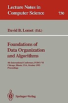 Foundations of data organization and algorithms : proceedings