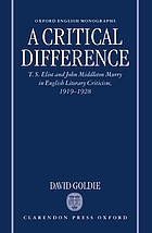 A critical difference : T.S. Eliot and John Middleton Murry in English literary criticism, 1919-1928