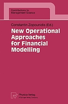 New operational approaches for financial modelling