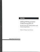 Defense working capital fund pricing policies : insights from the Defense Finance and Accounting Service