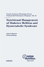Nutritional management of diabetes mellitus and dysmetabolic syndrome