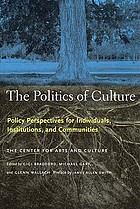 The politics of culture : policy perspectives for individuals, institutions, and communities