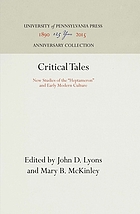 Critical tales : new studies of the Heptameron and early modern culture