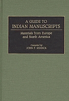 A guide to Indian manuscripts : materials from Europe and North America