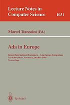 Ada in Europe : First International Eurospace-Ada-Europe Symposium, Copenhagen, Denmark, September 26-30, 1994 : proceedings