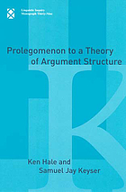 Prolegomenon to a theory of argument structure