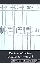 The laws of British Guiana. [1774-1895] A new and rev. ed., prepared under the authority of the Statute laws (revised edition) ordinance, 1894.