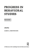 Progress in behavioral studies. Volume 1