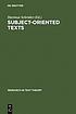 Subject-oriented Texts : Languages for Special... by Hartmut Schröder
