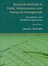 Research methods in public administration and... door  David E McNabb 