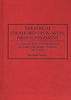 Theatre at Stratford-upon-Avon. First supplement, a catalogue-index to productions of the Royal Shakespeare Company, 1979-1993