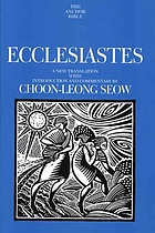 Ecclesiastes : a new translation with introduction and commentary