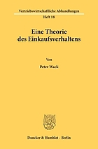 Eine Theorie des Einkaufsverhaltens.