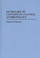 Dictionary of concepts in cultural anthropology