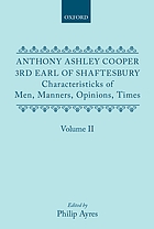 Characteristicks of men, manners, opinions, times