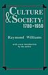 Culture and society, 1780-1950 door Raymond Williams