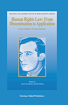 Human rights law : from dissemination to application : essays in honour of Göran Melander
