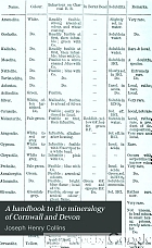 A handbook to the mineralogy of Cornwall and Devon : with instructions for their discrimination and copious tables of localities