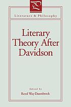 Literary theory after Davidson