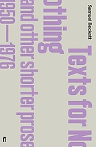 texts for nothing beckett