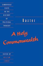 A holy commonwealth