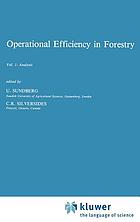 Operational efficiency in forestry / 1. Analysis. - 1988. - IX, 219 S.