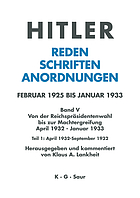 Hitler : Reden, Schriften, Anordnungen : Februar 1925 bis Januar 1933